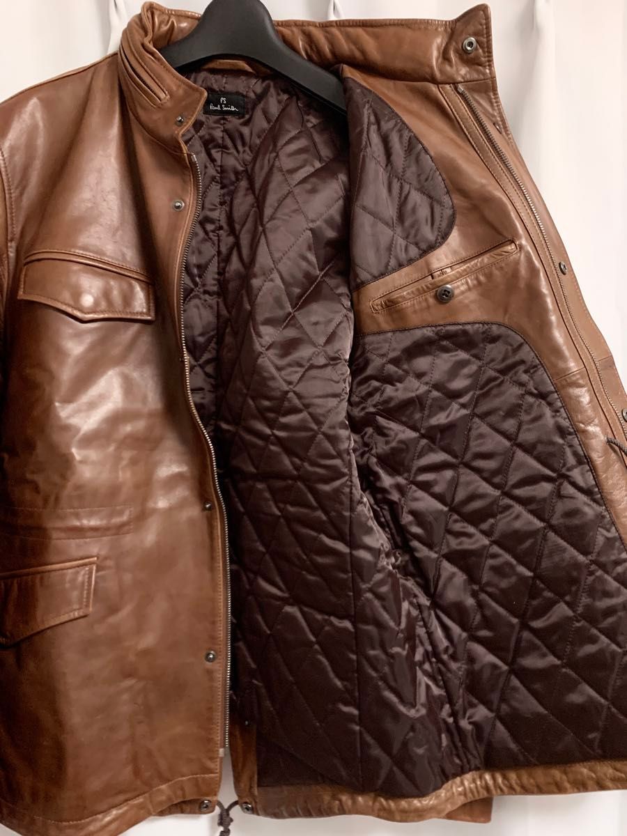 希少XLサイズ【 Paul Smith 】牛革 カウレザー M-65 シングル