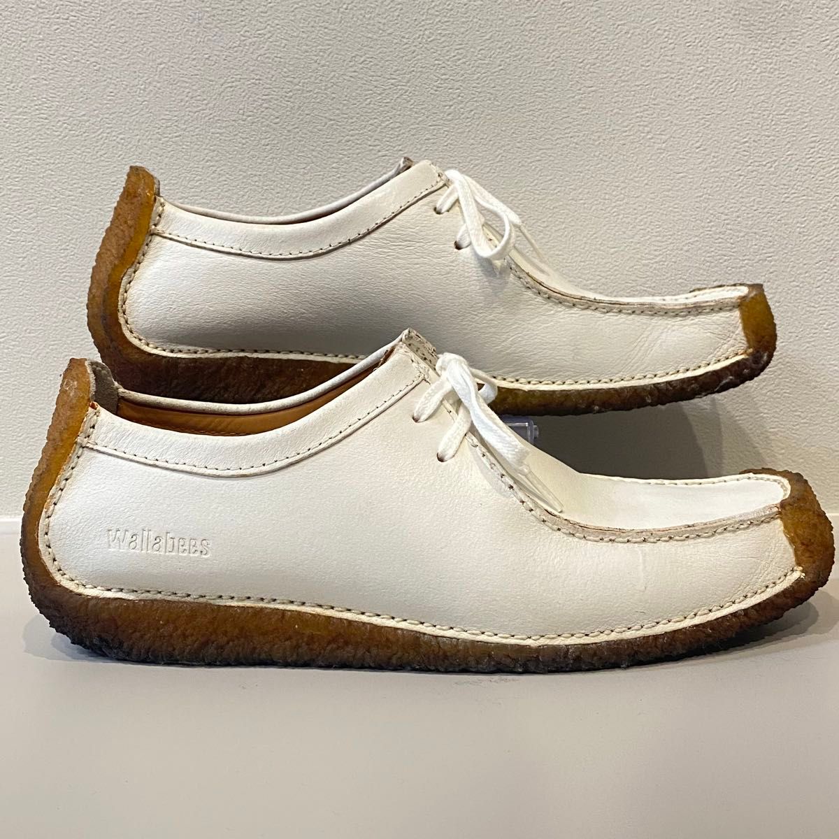 極美品】Clarks クラークス ナタリー レースアップ レザー 白 25 0