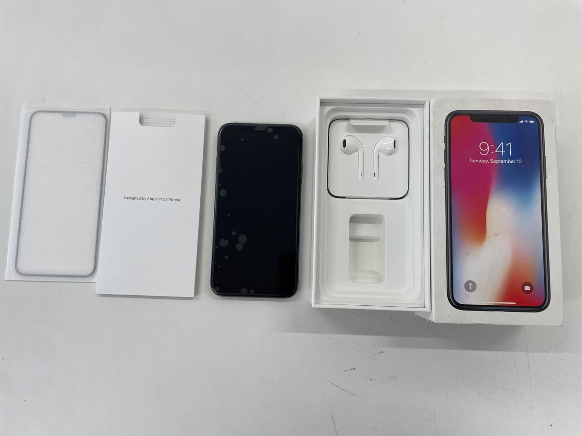 iPhone X Space Gray 256GB Docomo SIM解除済み バッテリー100% 箱有り