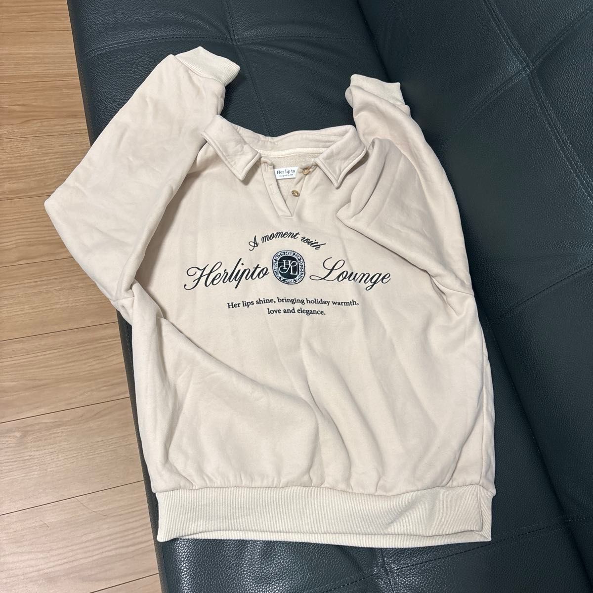 1度のみ着用】HLT Lounge Polo Sweatshirt フリーサイズ ecru｜Yahoo