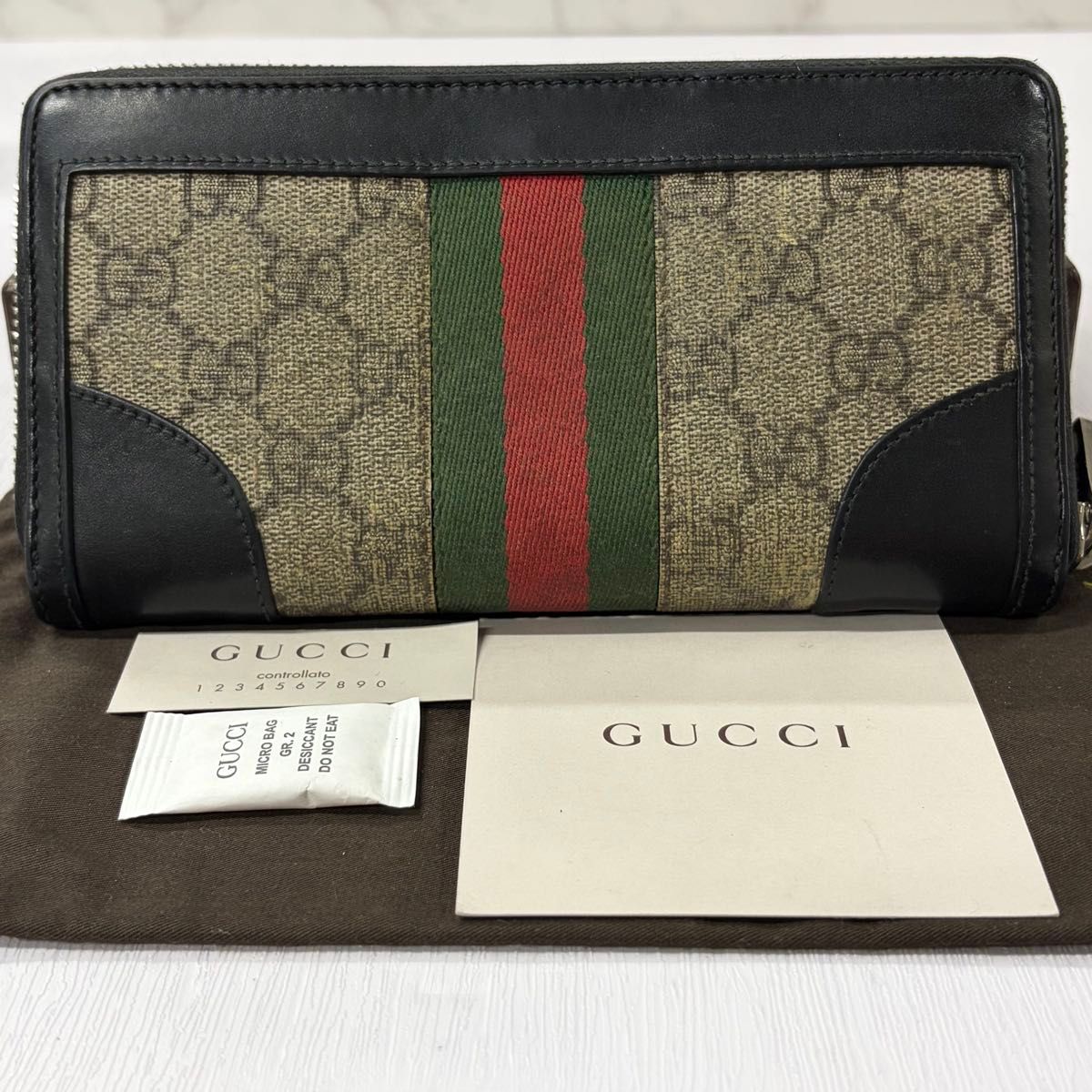 超良品 グッチ GUCCI 財布 長財布 GGスプリーム シェリーライン
