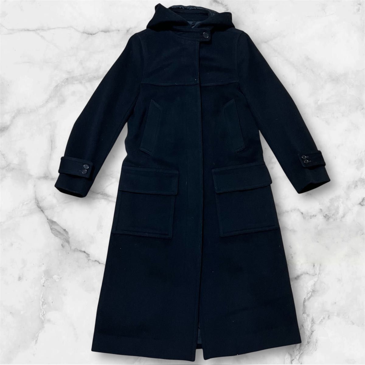 美品】theory セオリー コート フード付 ウール カシミヤ アンゴラ混