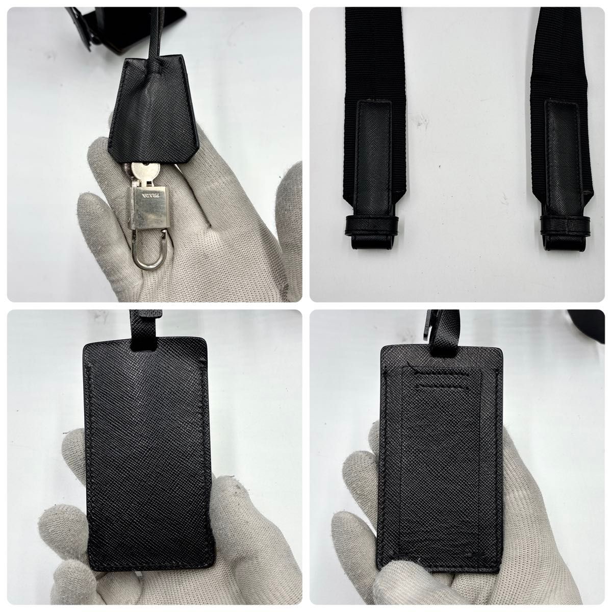 美品 プラダ ボストンバッグ サフィアーノ 2way ナイロン 三角ロゴ 黒