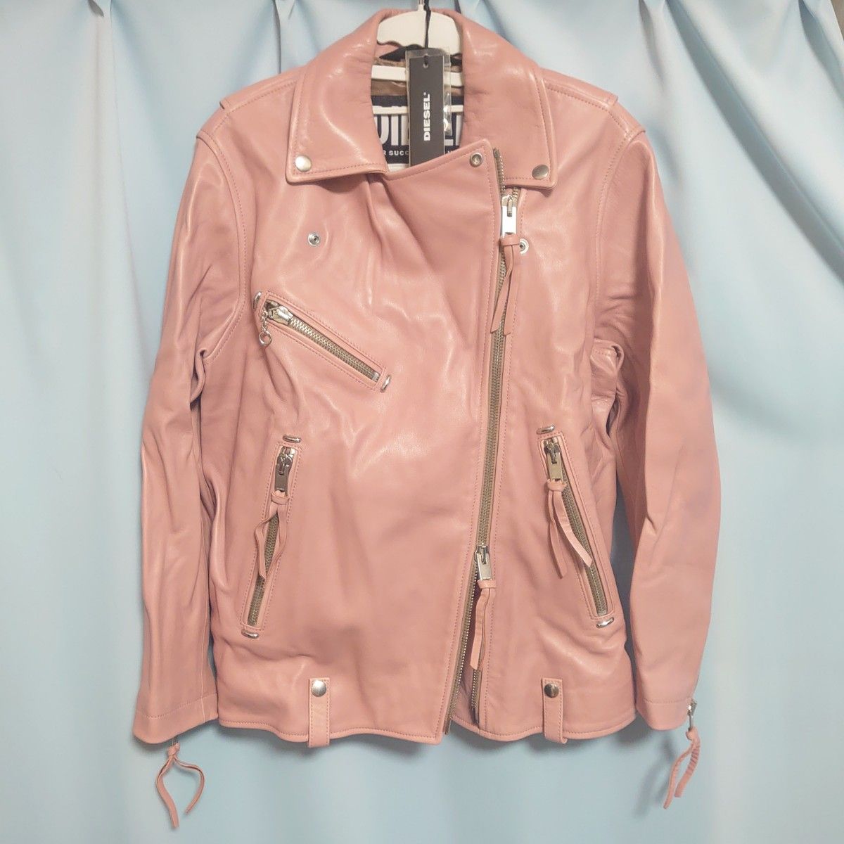 DIESEL タグ付き新品 本革 ラムスキン レザーダブルライダース