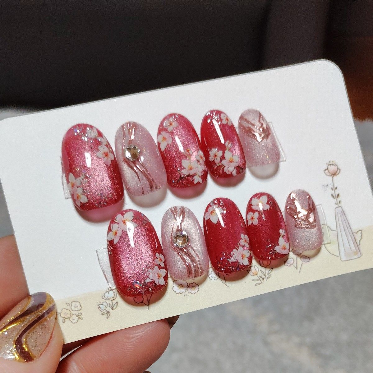桜 【サイズ15469現品販売】 マグネットジェルネイルチップ｜Yahoo