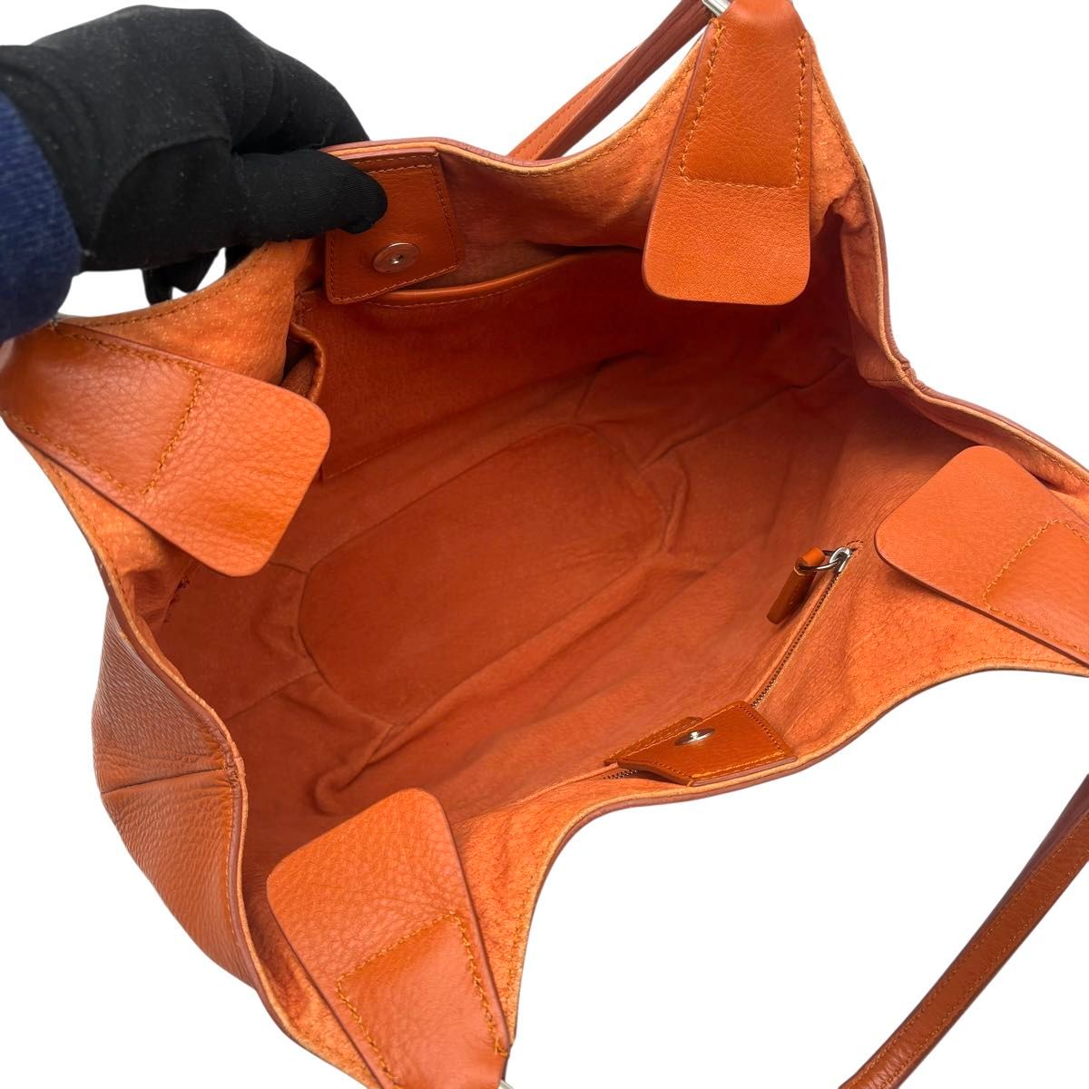 HIROFU ヒロフ トートバッグ ショルダーバッグ レザー 本革 シボ革 H