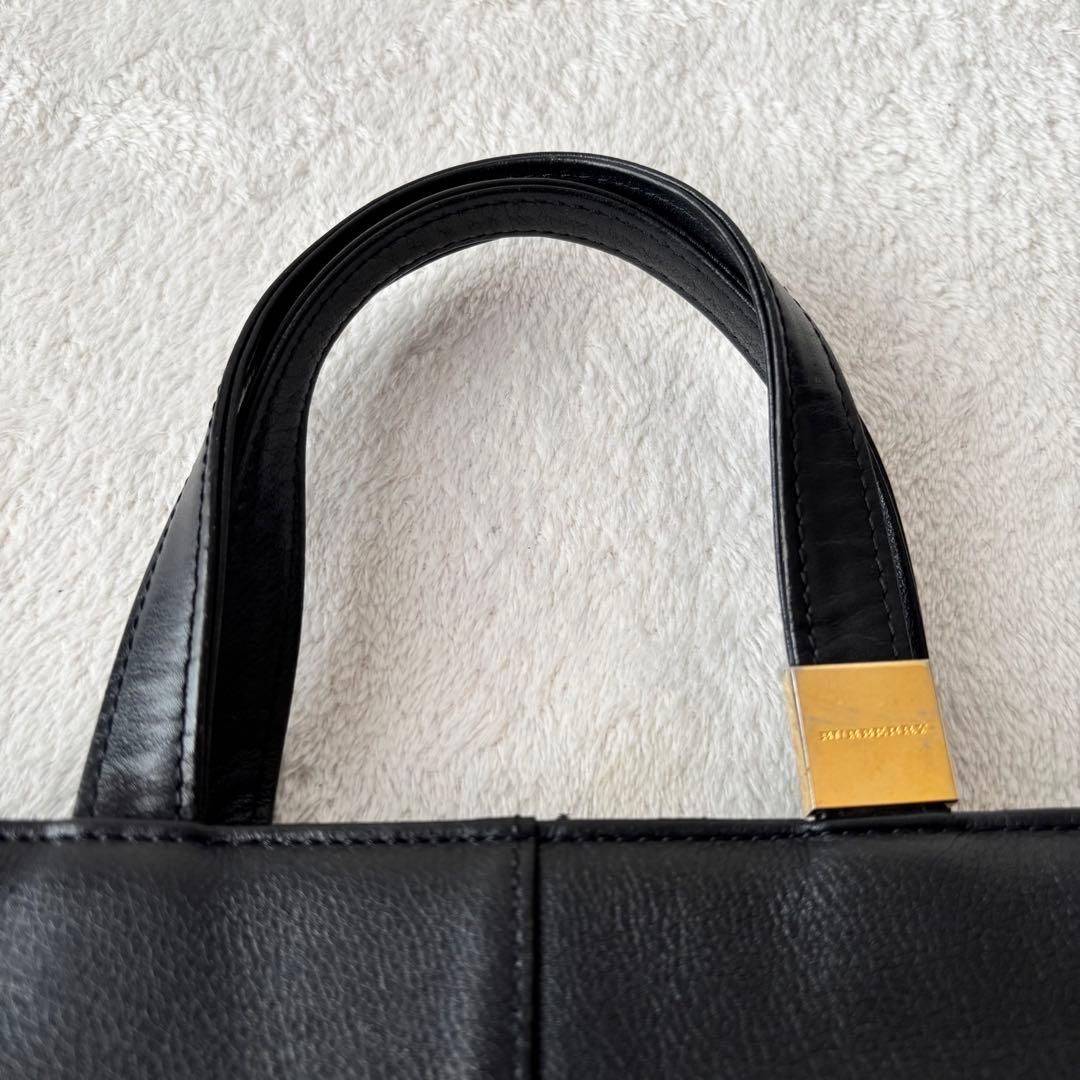 美品 BURBERRY バーバリー ハンドバッグ レザー ブラック ノバチェック