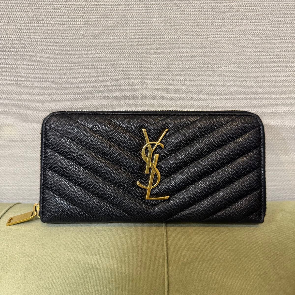 極美品SAINT LAURENT サンローラン カサンドラ ブラック キャビア