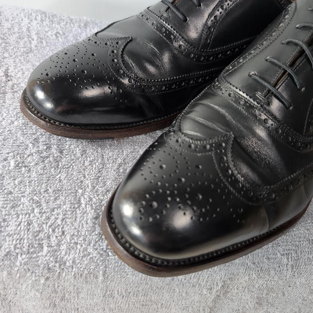 SCOTCH GRAIN レザー ウィングチップ メダリオン 黒 25 5 スコッチ