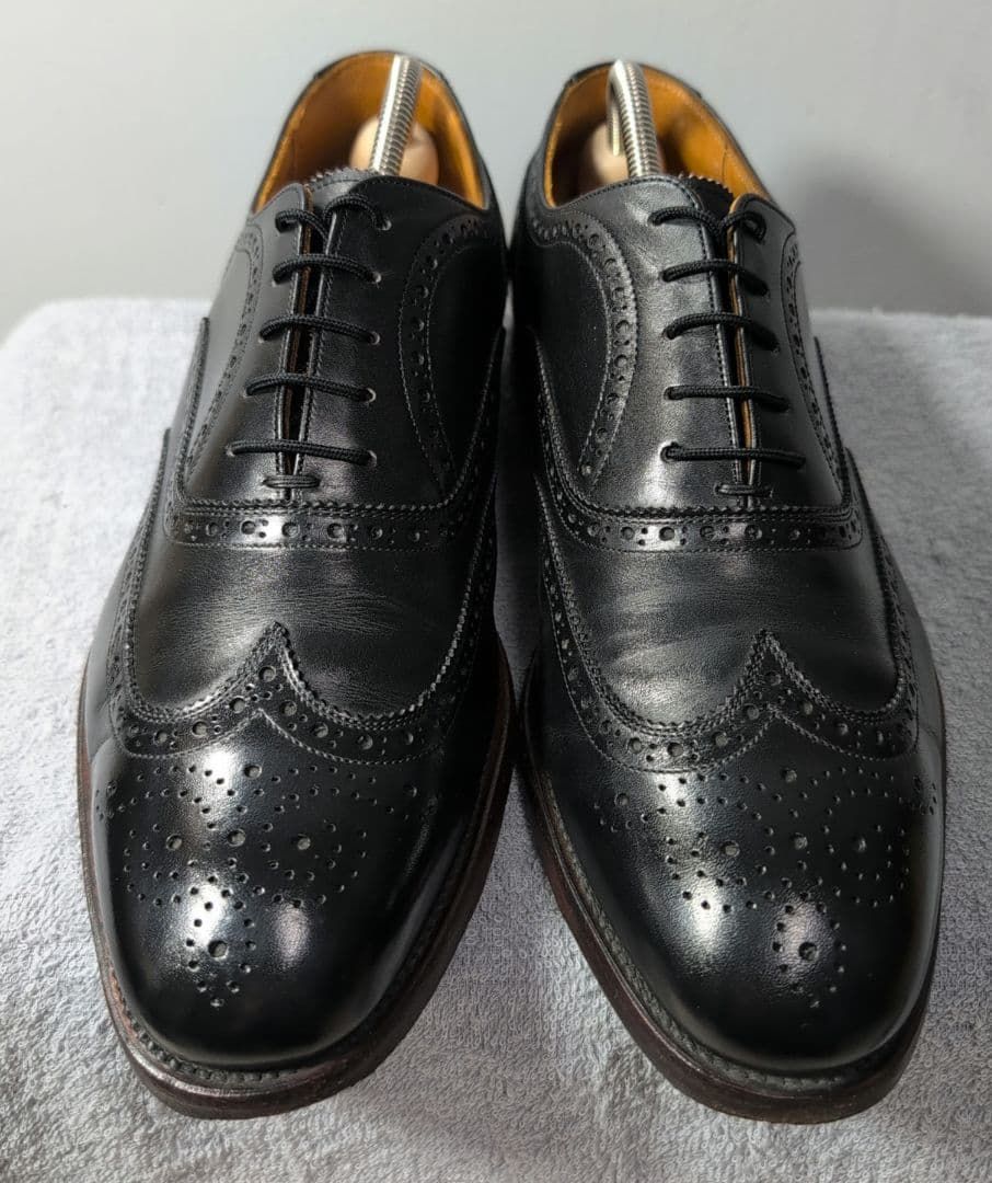 SCOTCH GRAIN レザー ウィングチップ メダリオン 黒 25 5 スコッチ