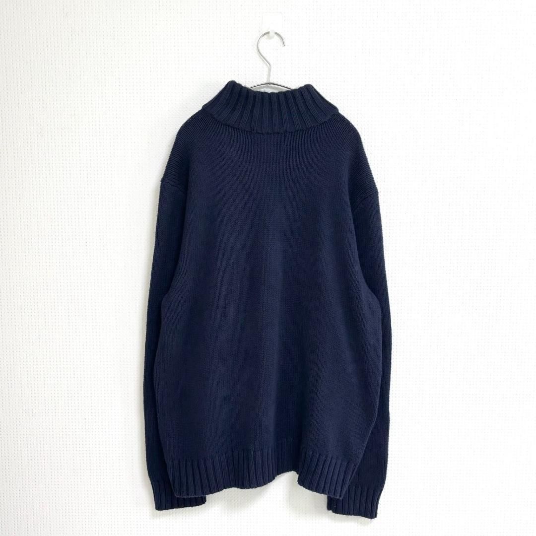 美品 ポロラルフローレン ハーフジップ コットンニット XL ネイビー