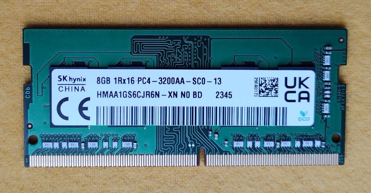 ノート用メモリ（中古品） /DDR4-3200 /1Rx16 /8GB（8GB × 1枚） /SK
