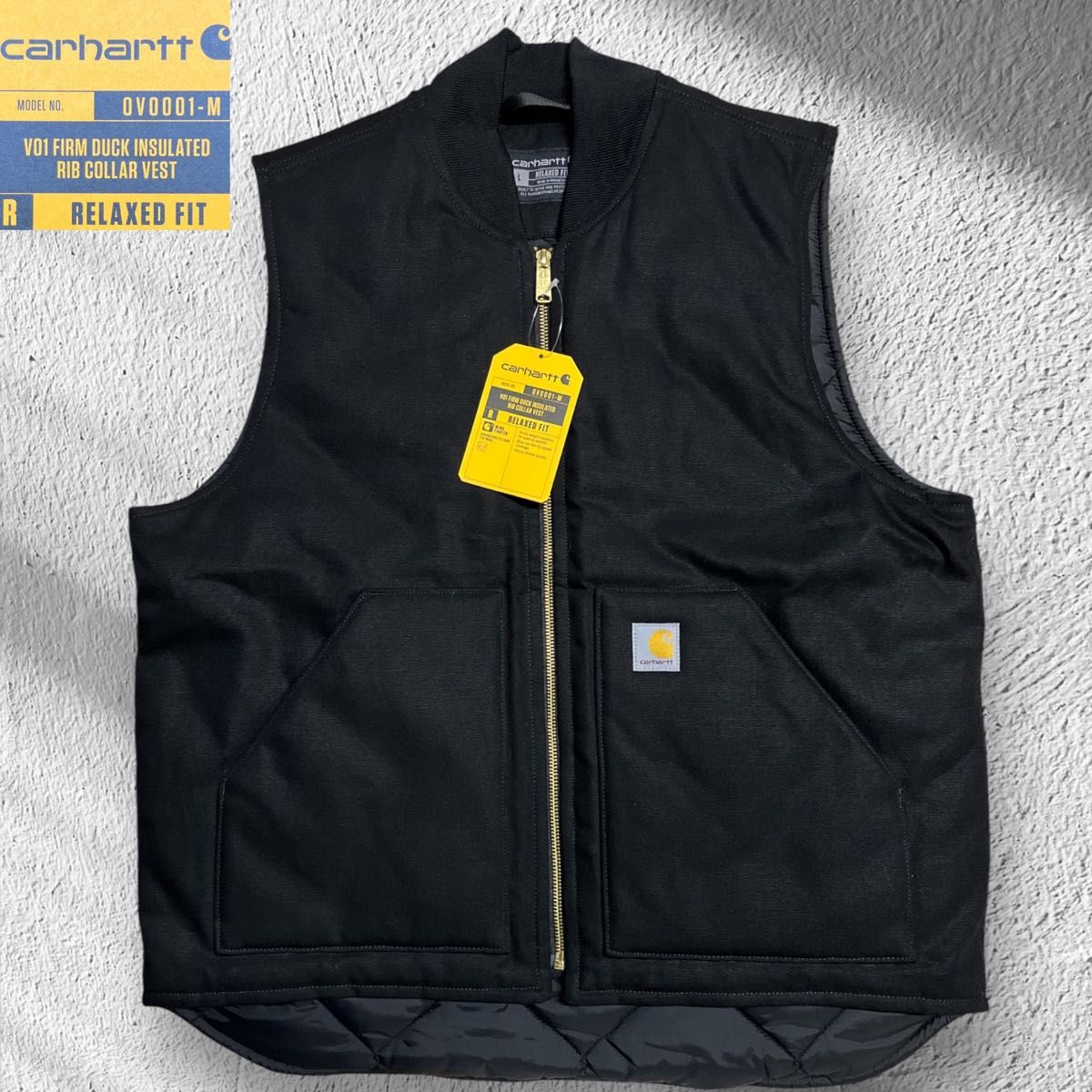 Carhartt ダックベスト カーハート ブラック V01 黒 BLK 中綿 ベスト L