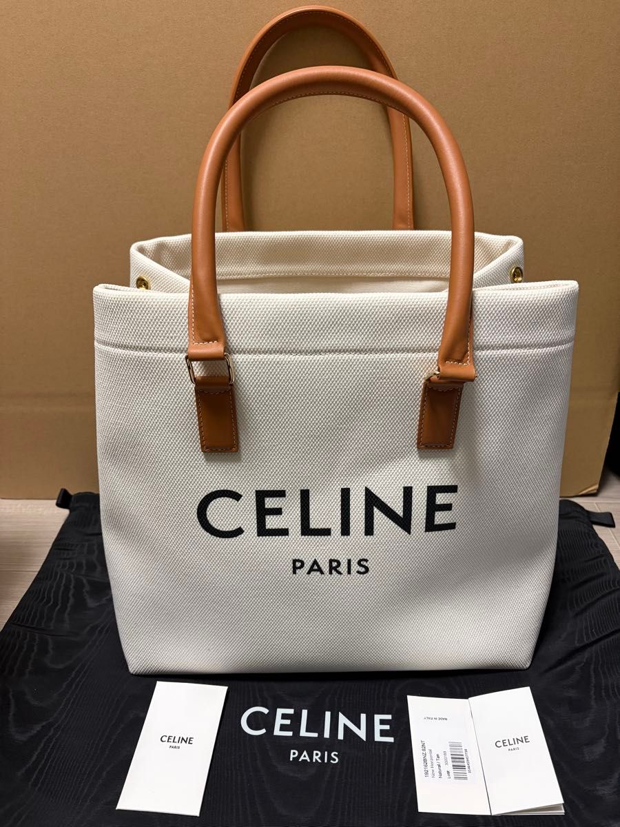 未使用 セリーヌ ホリゾンタルカバ トートバッグ ナチュラル CELINE