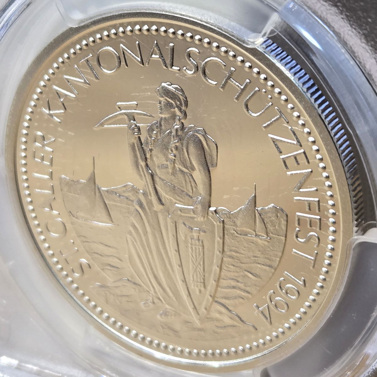 現代射撃祭 準最高鑑定 PR69DCAM 1994年 スイス 銀貨 PCGS ザンクト
