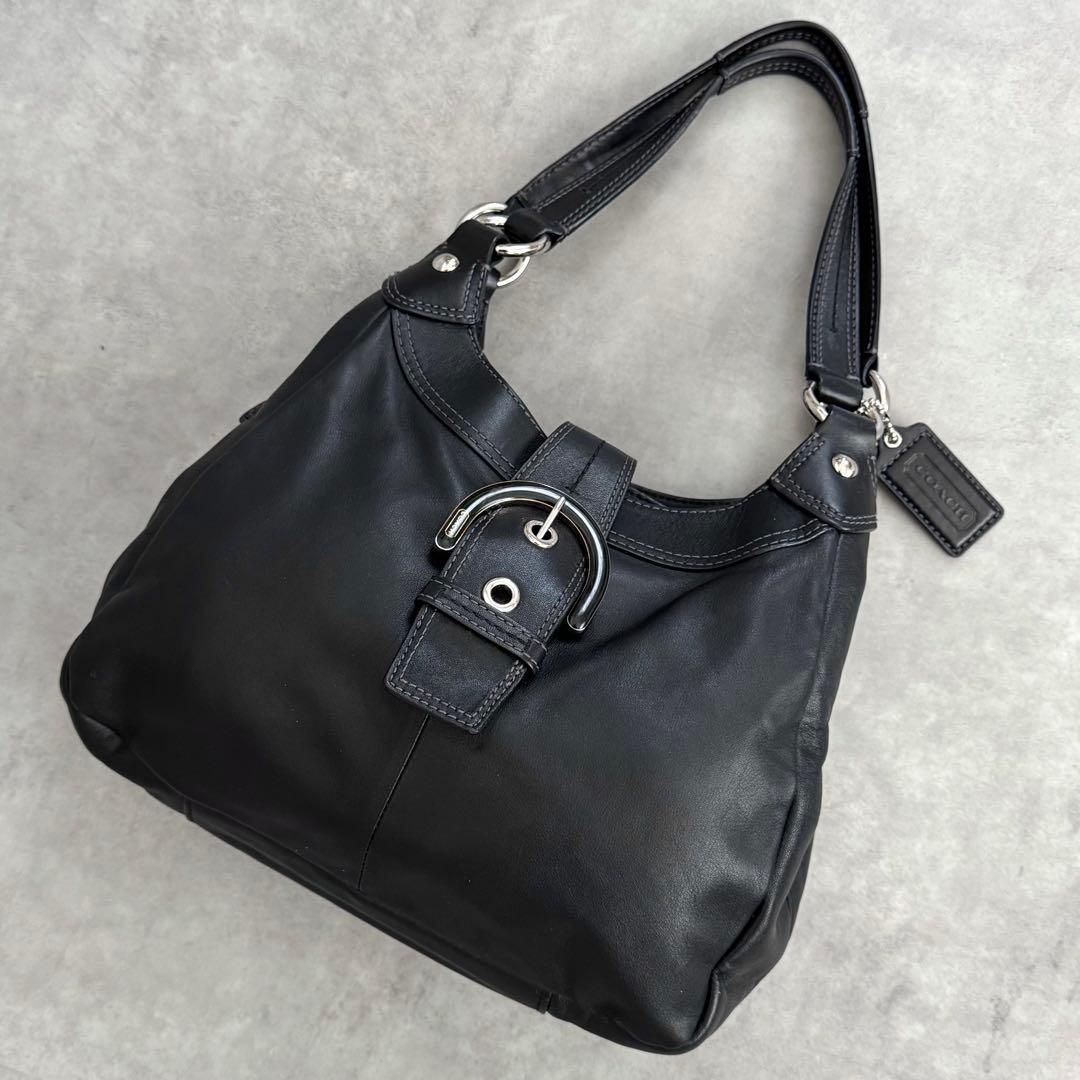 COACH SOHO HOBO Leather Bag Black Y2K コーチ ソーホー ホーボー