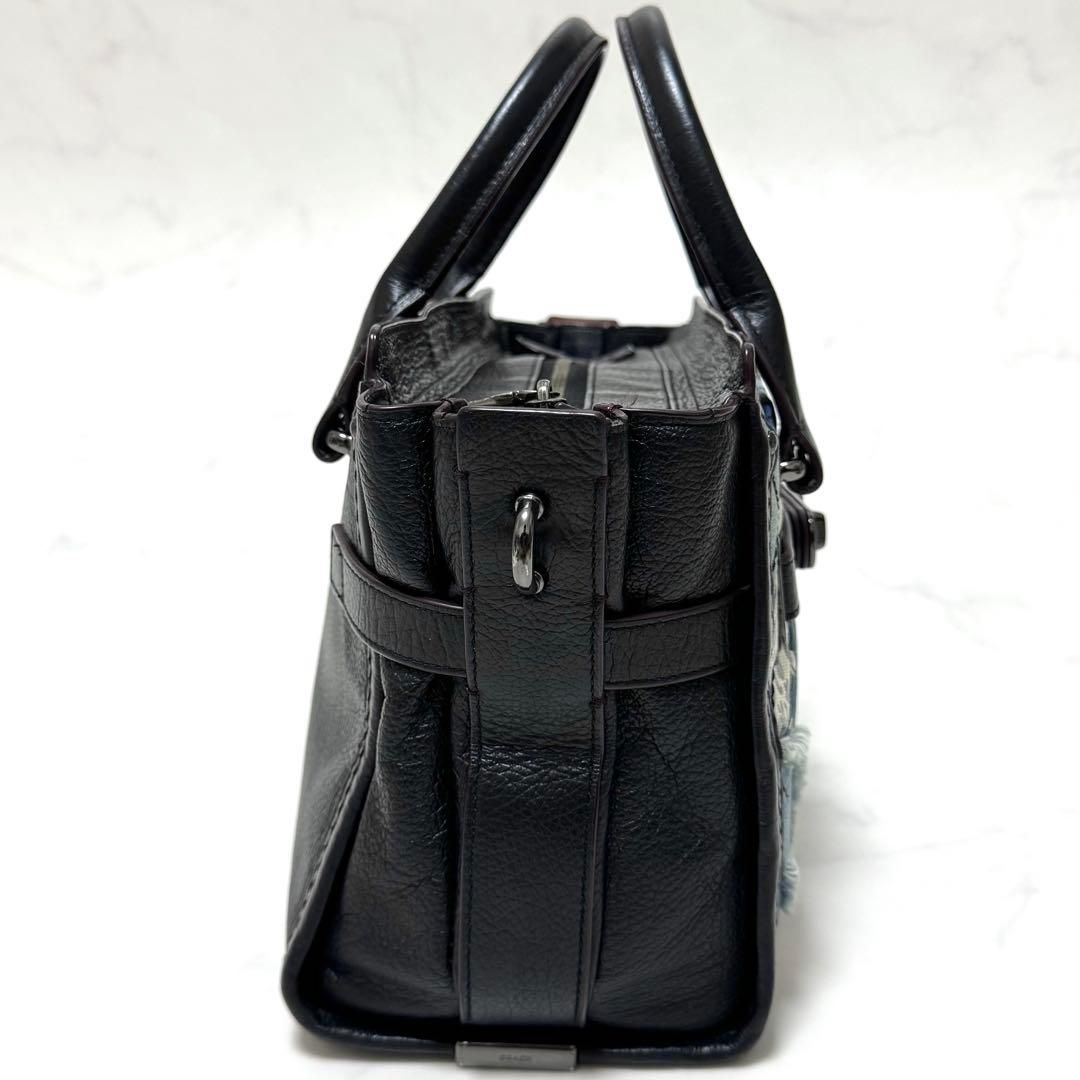 COACH Patchwork Denim 2way Handbag 美品 コーチ パッチワーク デニム