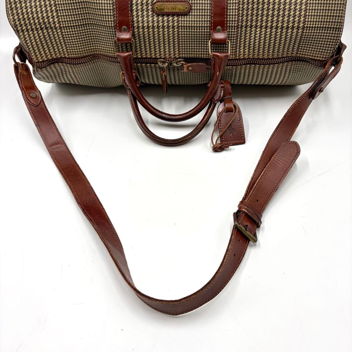 RALPH LAUREN ラルフローレン ボストンバッグ 2way 大容量 千鳥格子