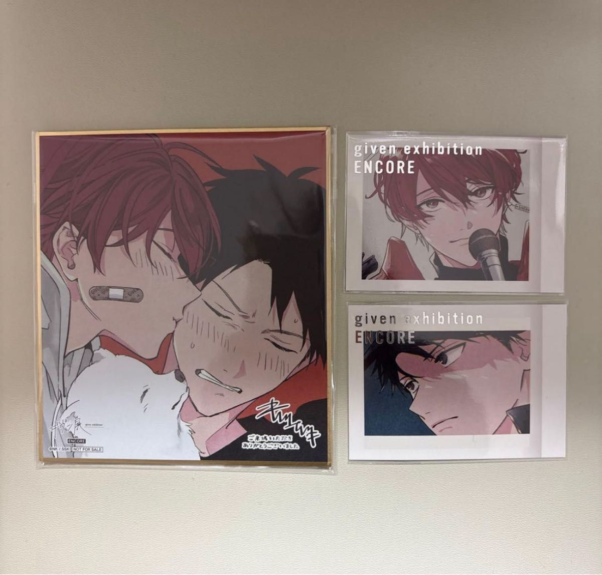 ギヴン展 入場者特典 描き下ろしミニ色紙 &購入特典ぱしゃこれ りつま