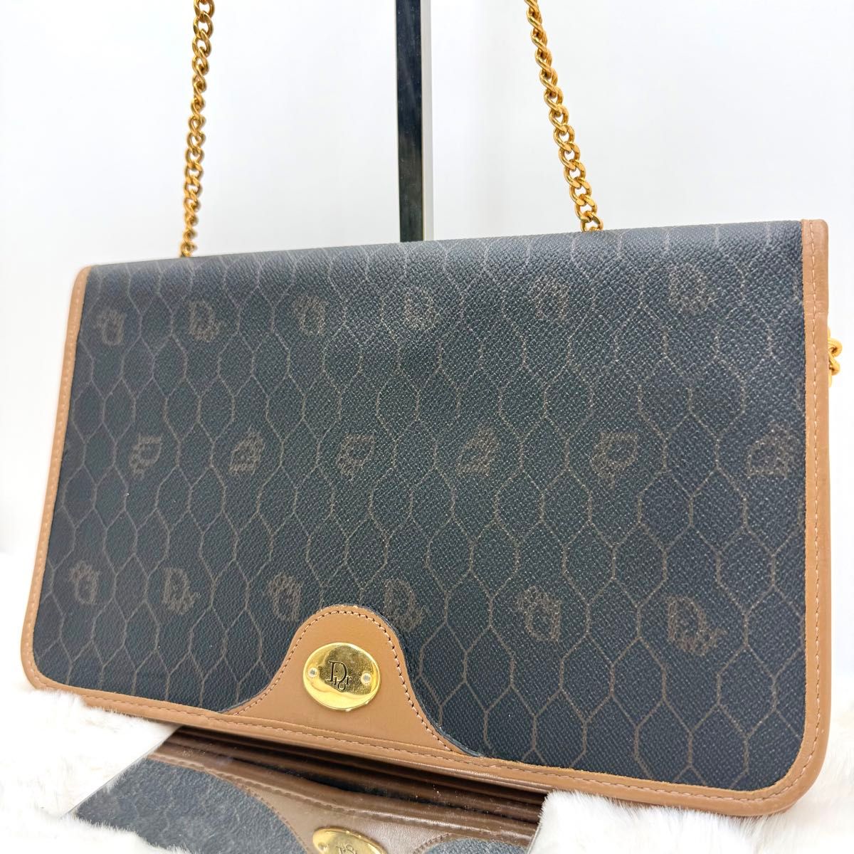 Christian Dior クリスチャンディオール PVC レザー ハニカム柄