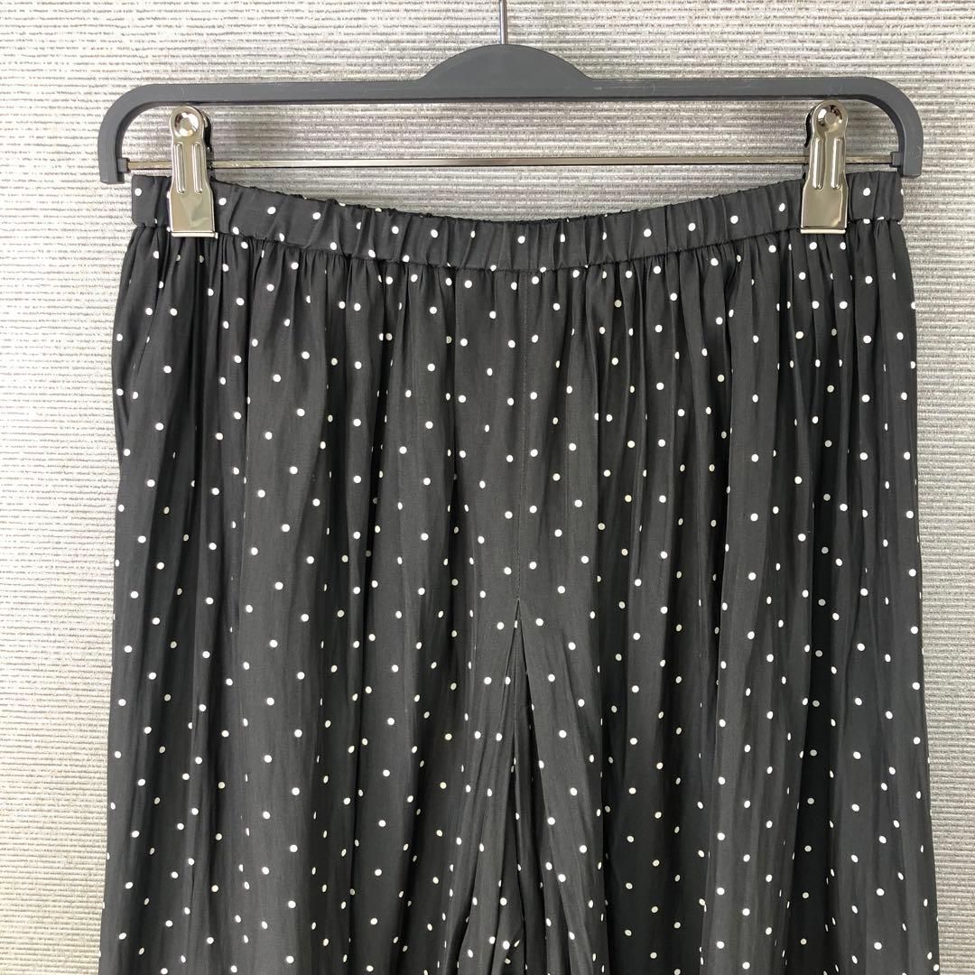未使用品 BEARDSLEY ドット シワシフォンギャザーパンツ F ブラック