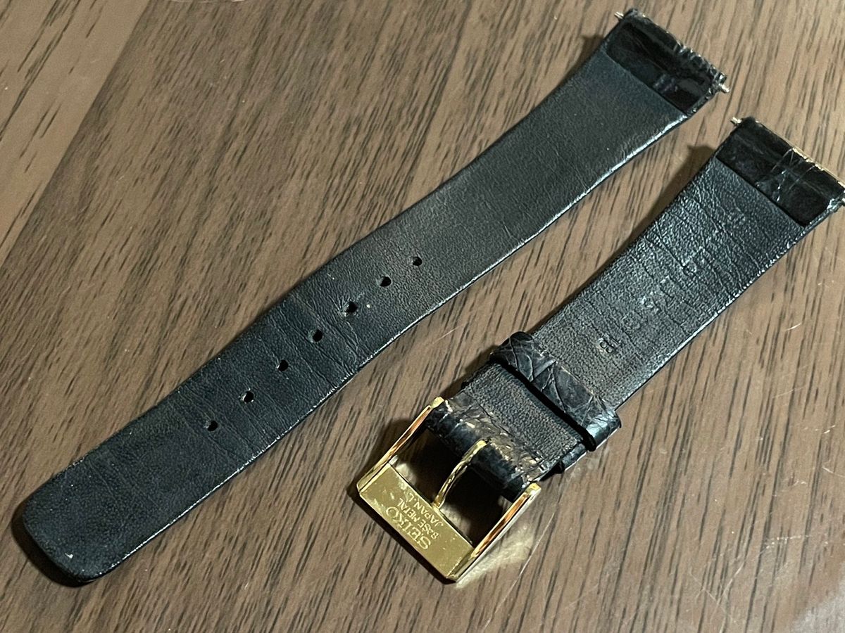 SEIKO セイコー 15mm尾錠 18mmベルト バックル バンド レザー 金色