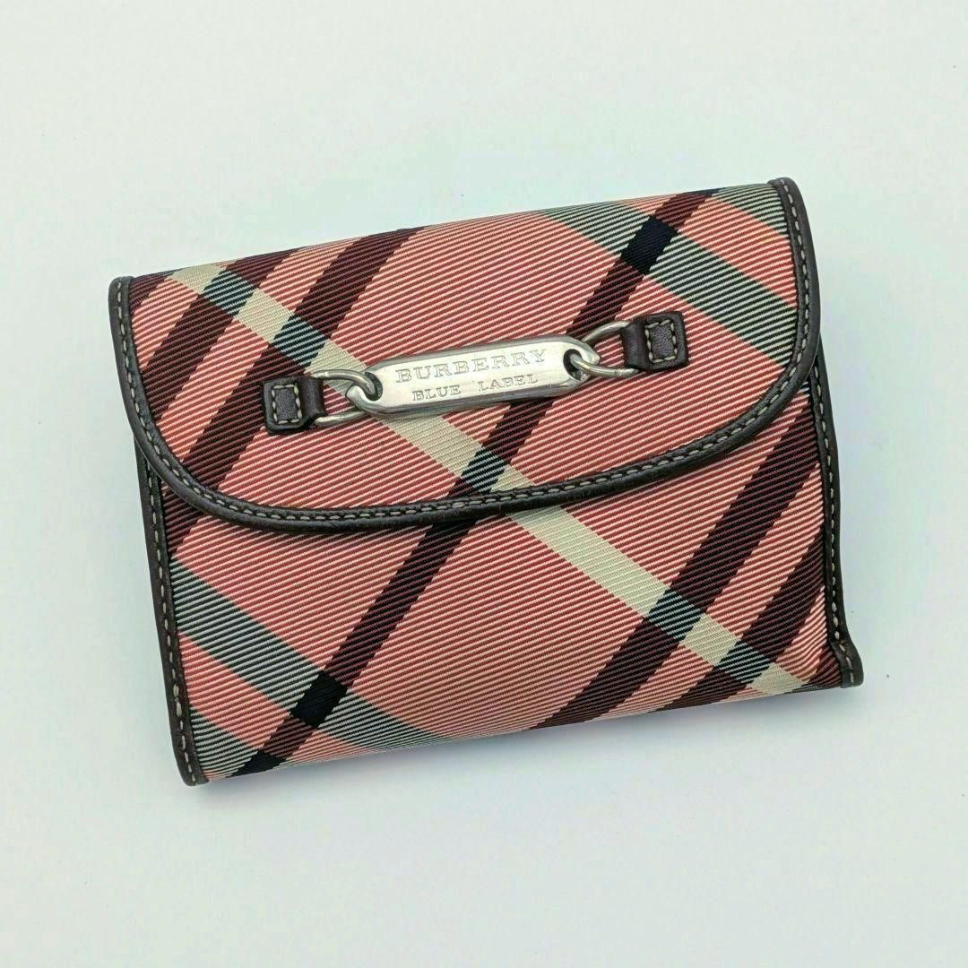BURBERRY ブルーレーベル 二つ折り財布 ピンク ノバチェック ブラウン