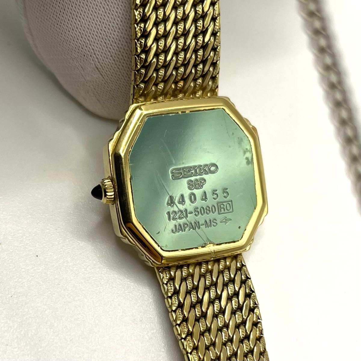 稼働/電池交換済】SEIKO エクセリーヌ ゴールド レディース腕時計