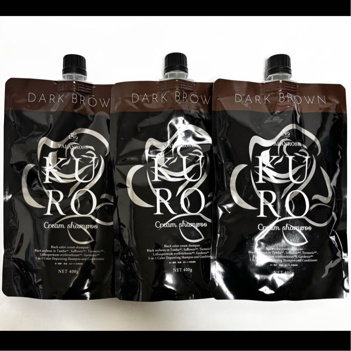 VALANROSE KUROクリームシャンプー ダークブラウン400g × 3｜Yahoo
