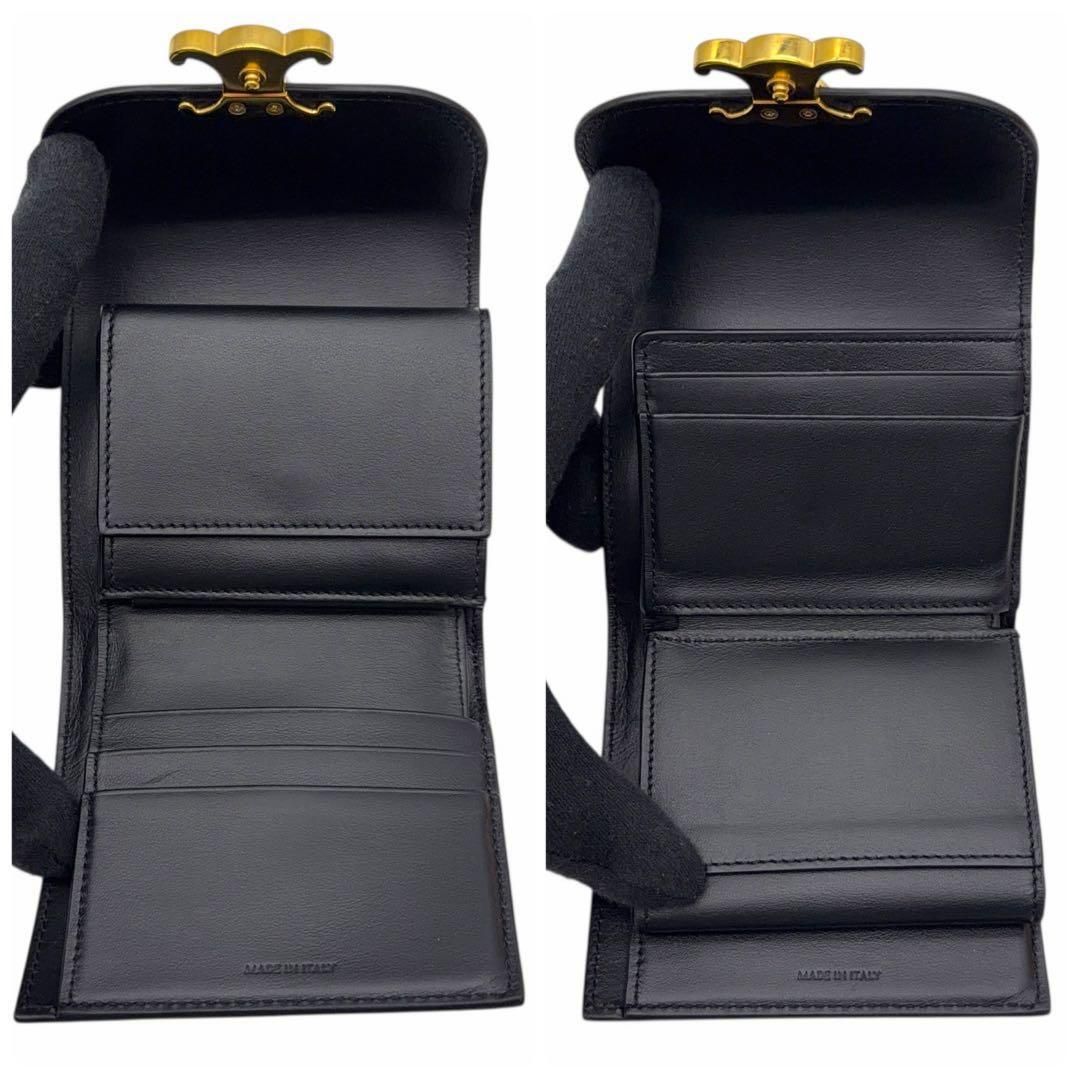 極美品 CELINE セリーヌ トリオンフ スモールフラップウォレット
