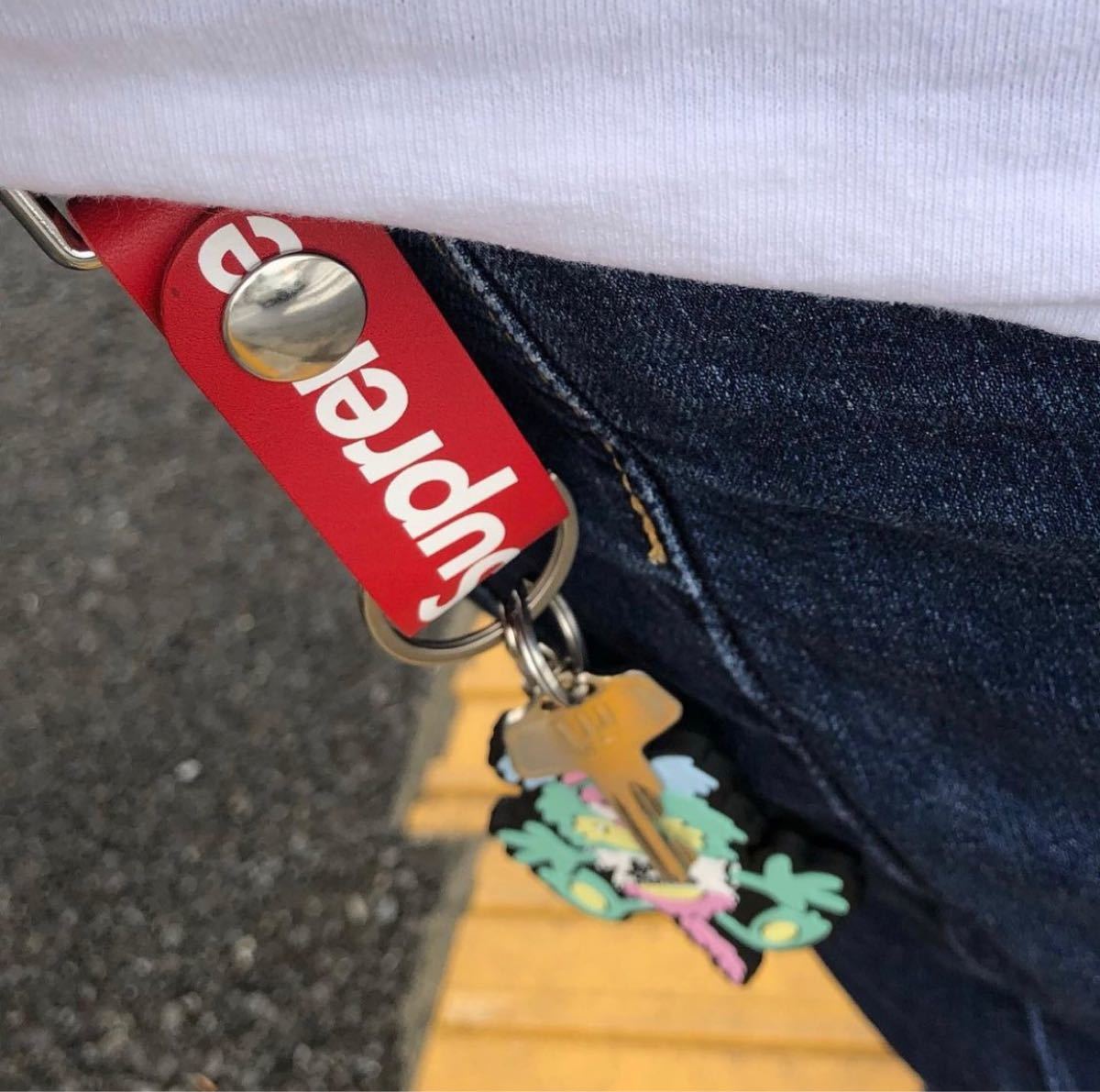 Supreme Leather Key Loop 21SS レッド シュプリーム レザー