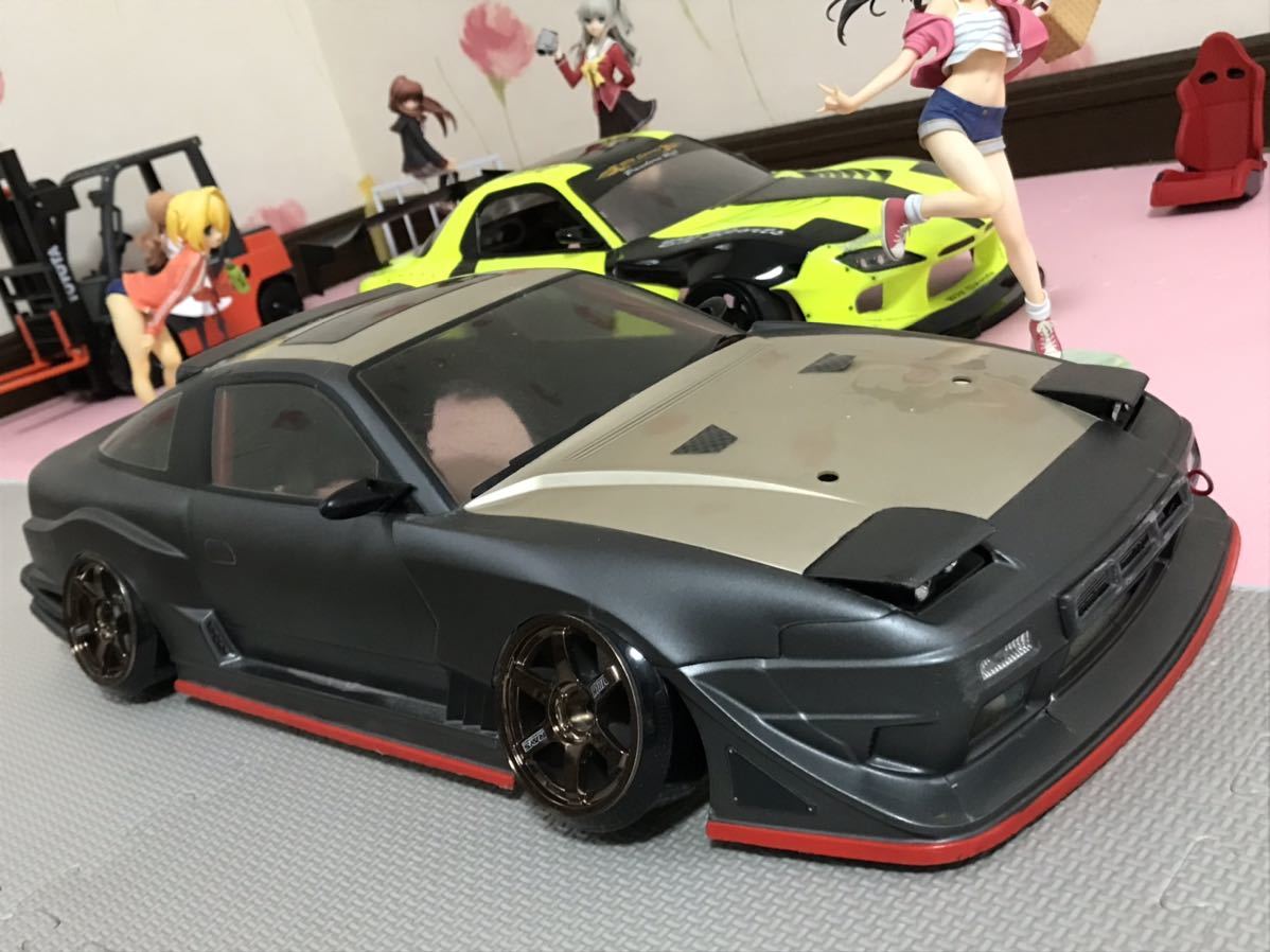 送料無料 1/10 日産 180SX GPスポーツエアロ LED付き ラジコン ボディ