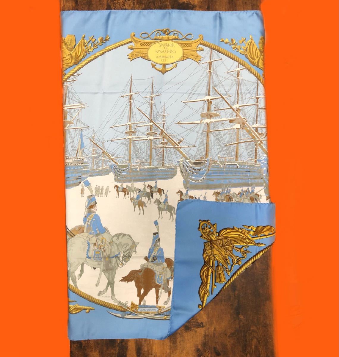 エルメス HERMES カレ 90 MARINE ET CAVALERIE 海と騎兵隊 帆船 船