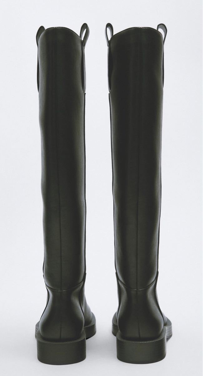 新品) ZARA 乗馬用風デザインブーツ ブラック size 36｜Yahoo!フリマ