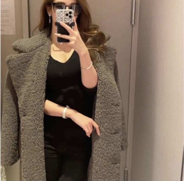 Yahoo!オークション - 今期完売 ZARA ダブルブレストフェイクボアコー