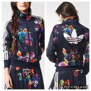 アディダス パンジー柄 トラックトップ ブルゾン ジャージ 花柄総柄