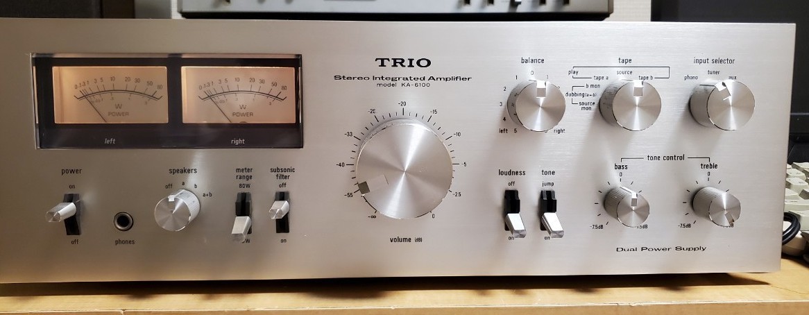 TRIO プリメインアンプ KA-6100 メンテナンス 完動 美品 レトロ VU
