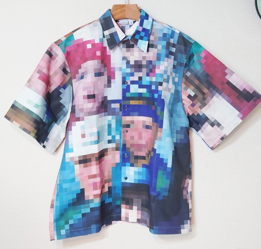 新品 XANDER ZHOU ザンダー ゾウ 21SS pixel face graphic shirt