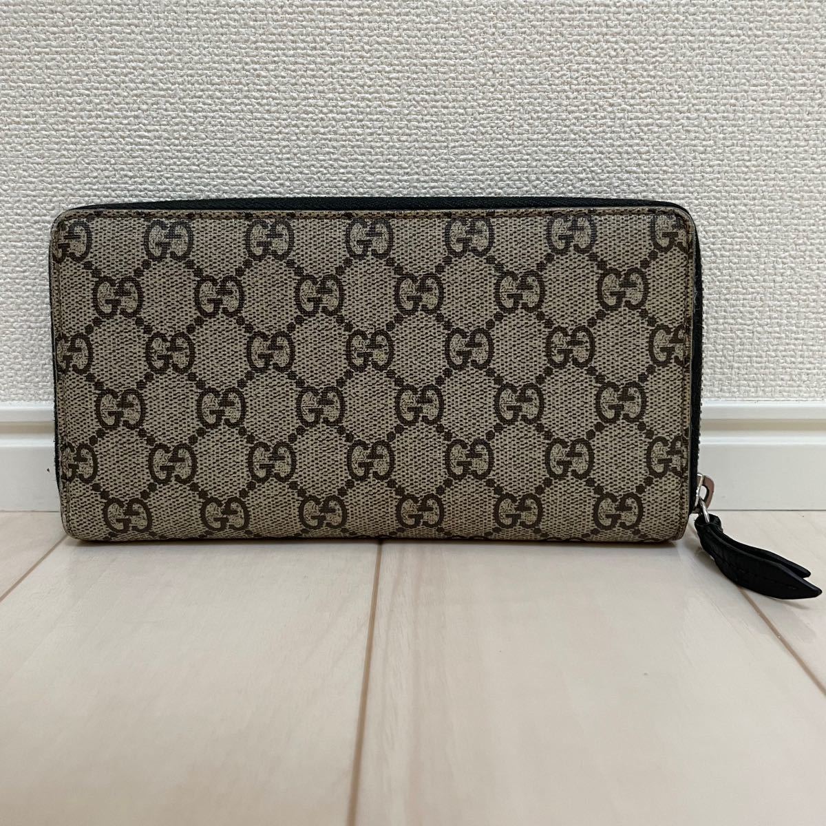 GUCCI グッチ タイガー 虎 長財布 GGスプリーム ラウンドファスナー