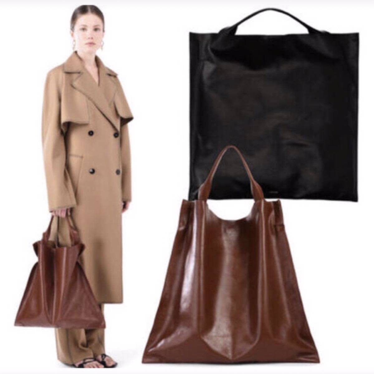 美品・人気ブラック ジルサンダー JIL SANDER XIAO レザートート