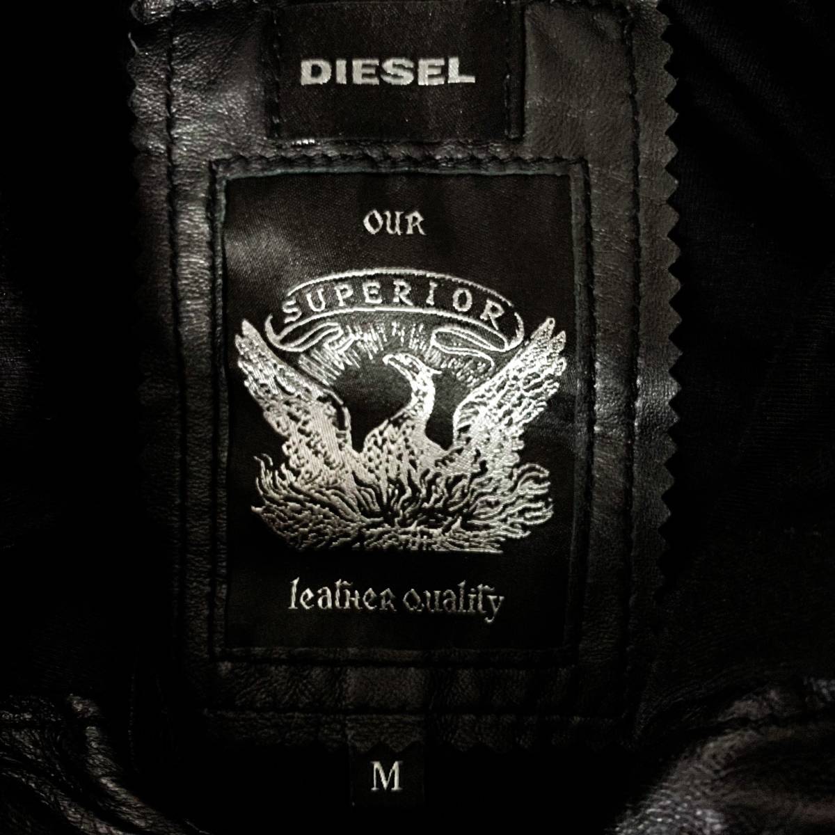 貴重 正規品 DIESEL ディーゼル フード付 ラムレザー ジャケット