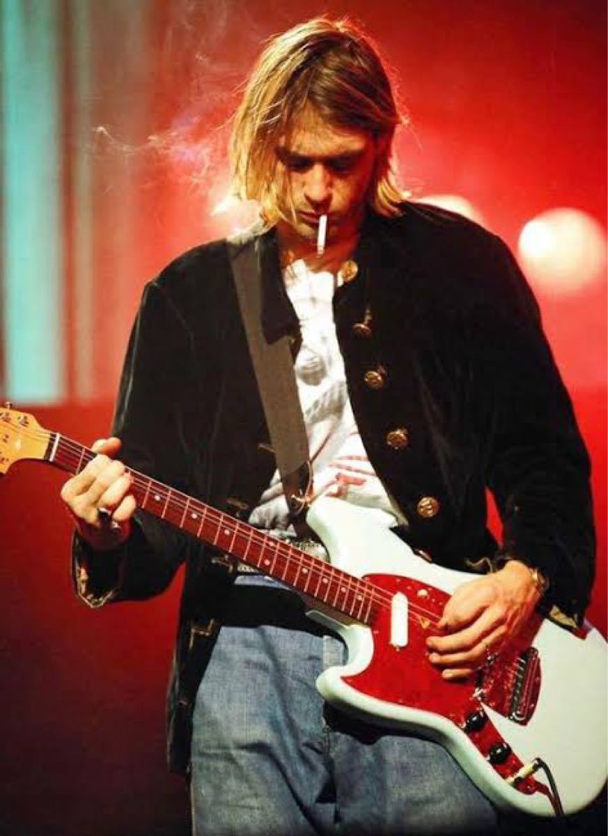 カートコバーン NIRVANA グランジ モヘア調カーディガン 黒 モケモケ