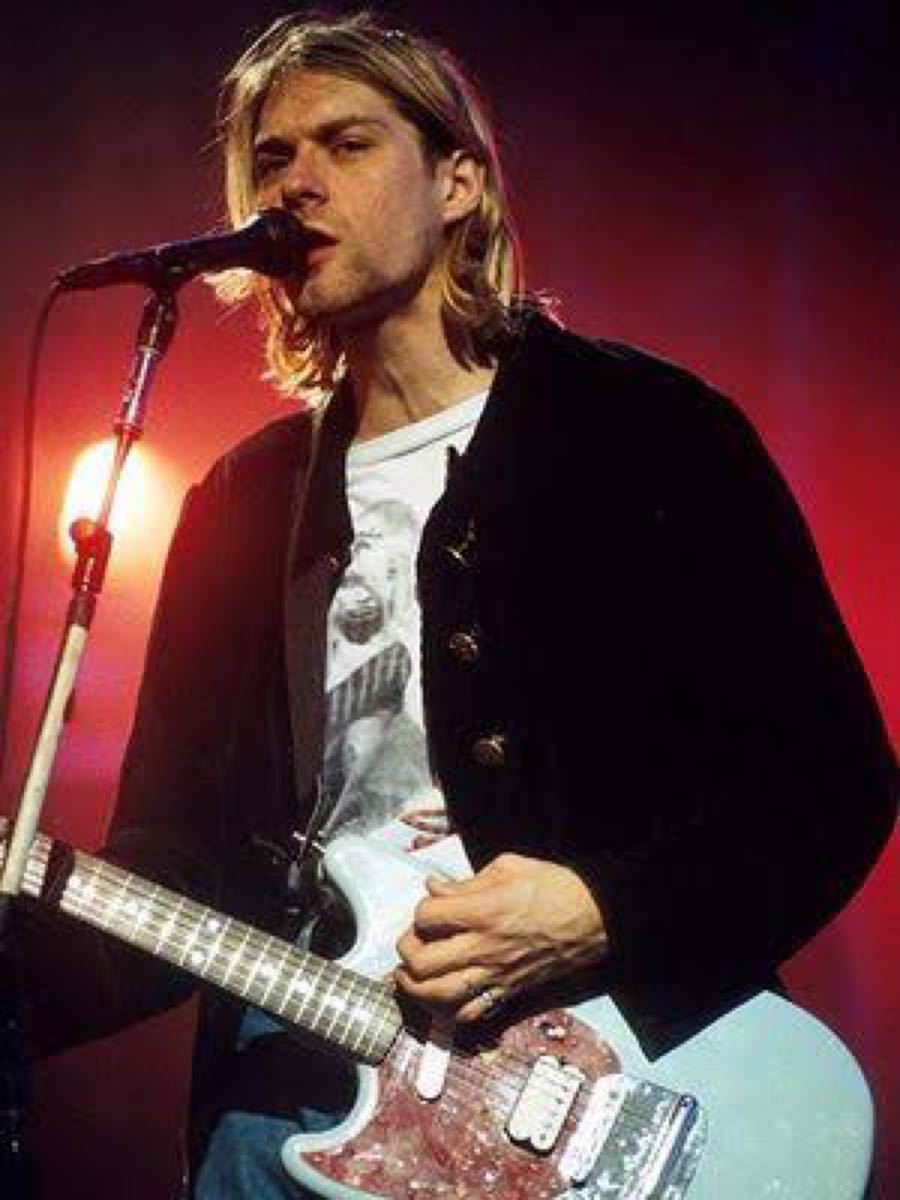 カートコバーン NIRVANA グランジ モヘア調カーディガン 黒 モケモケ