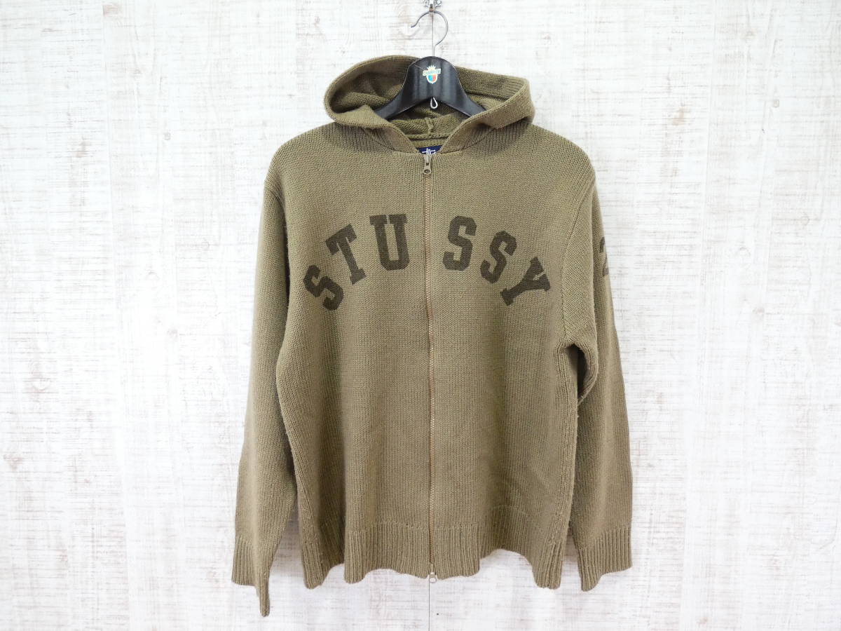 Yahoo!オークション - 【 USED Stussy ニットパーカー Size M オールド