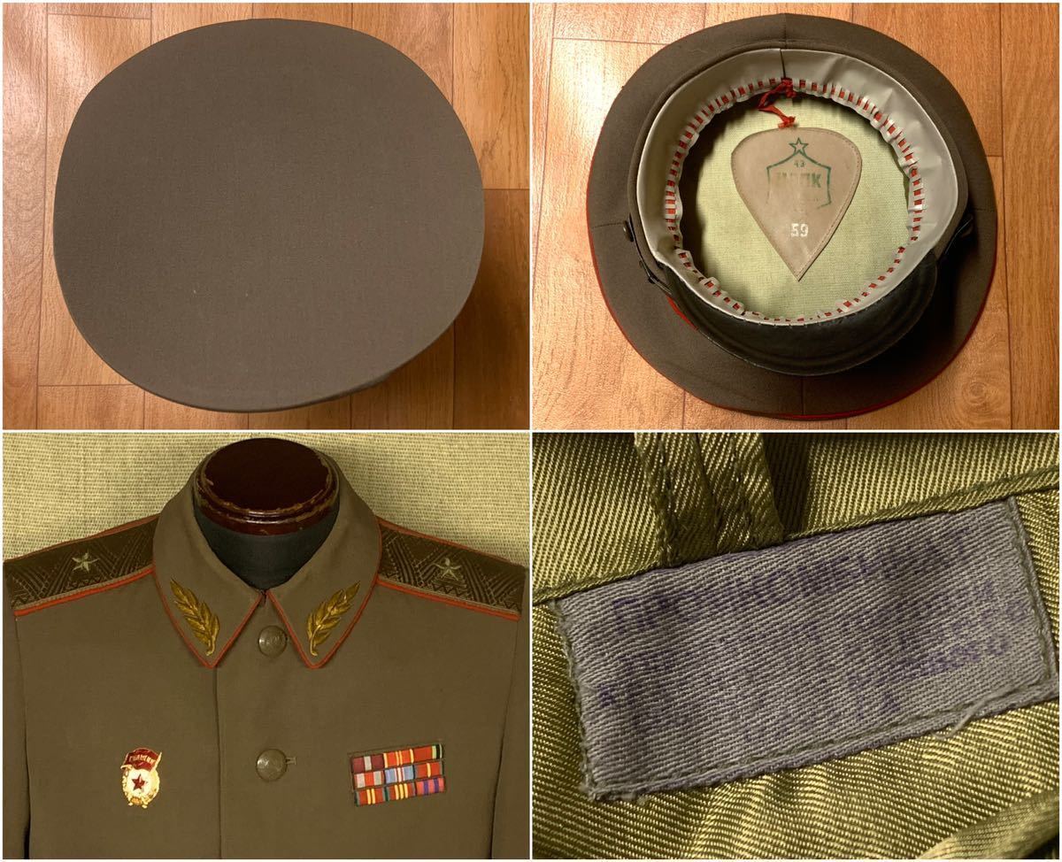 超希少品 ソ連軍 M69 少将 将官野戦服セット 上下 制帽 親衛部隊章