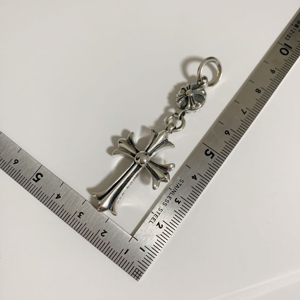 シルバー925純銀素材 クロスペーパーチェーンネックレス 新品 【幅 4