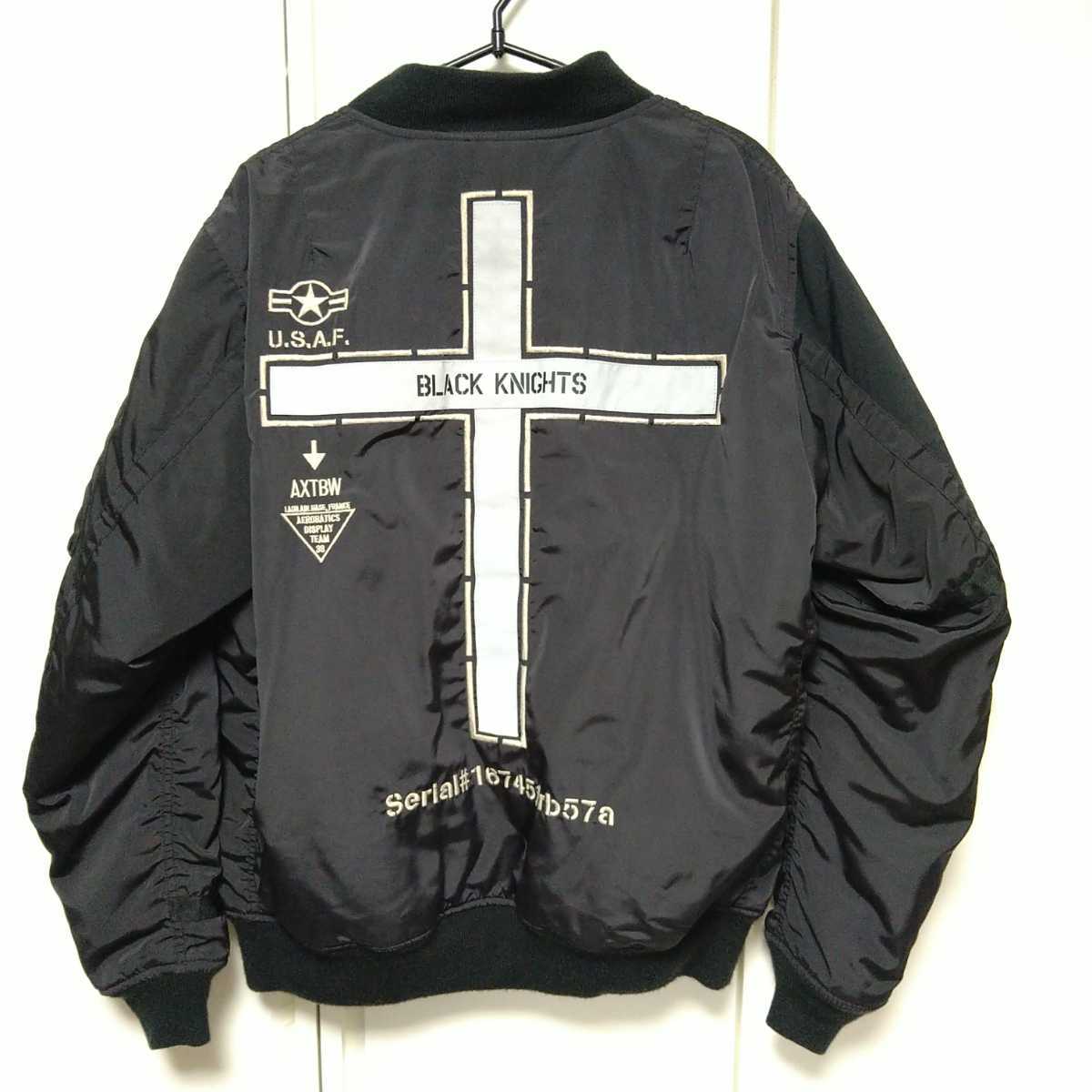 AVIREX 2XL XXL 3L MA-1フライトジャケットブラックナイツ BLACK