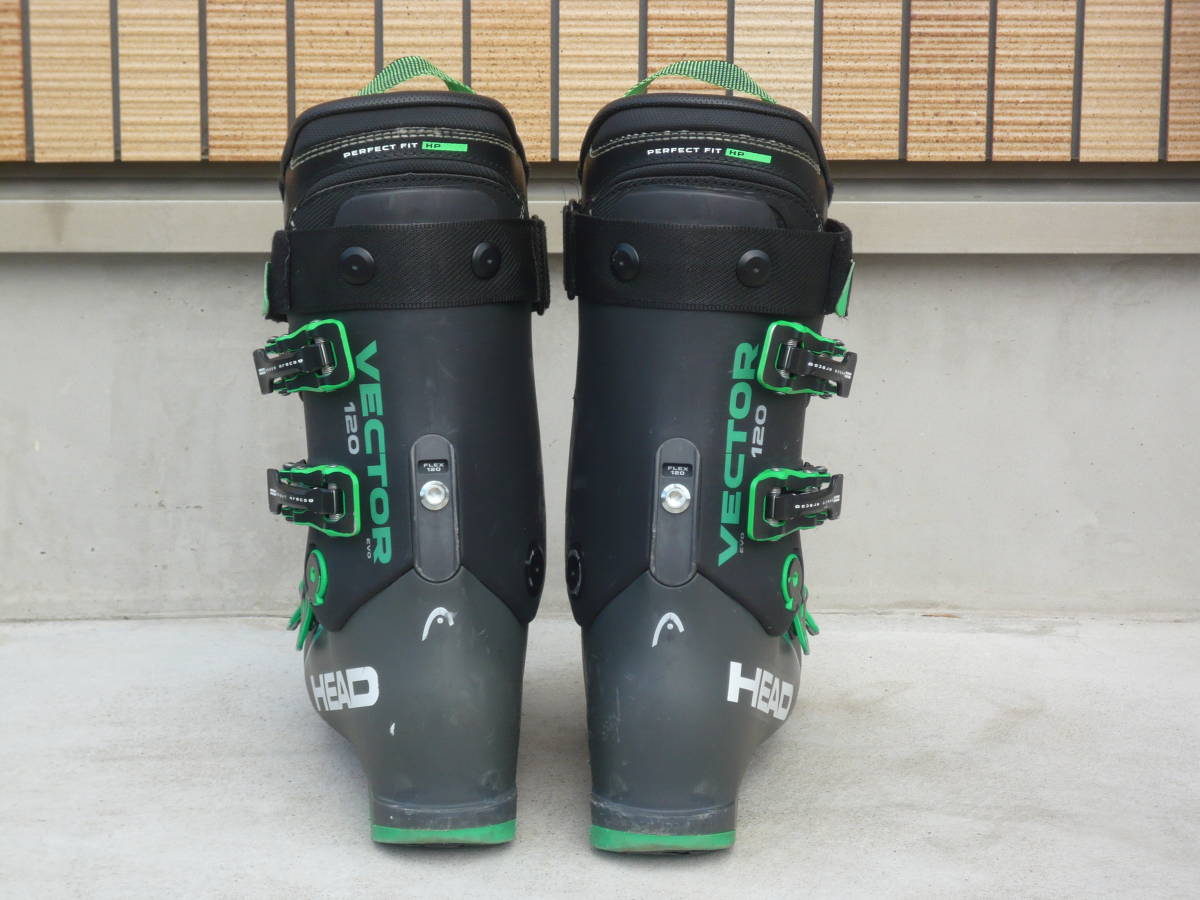 1 即決 HEAD/ヘッド スキーブーツ VECTOR120 黒/緑 28 0cm/28 5cm