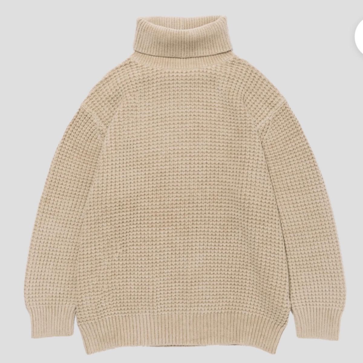 新品 佐藤健 ABYTS タートルネックワッフルニット ベージュ 1サイズ