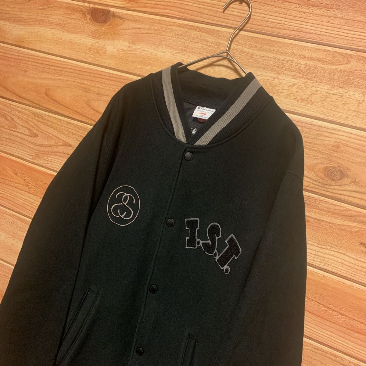 stussy チャンピオン スタジャン 黒 L JACKET｜Yahoo!フリマ（旧PayPay